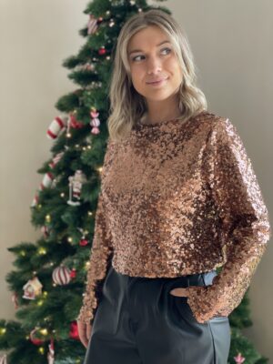 Blouse Strass Bronze